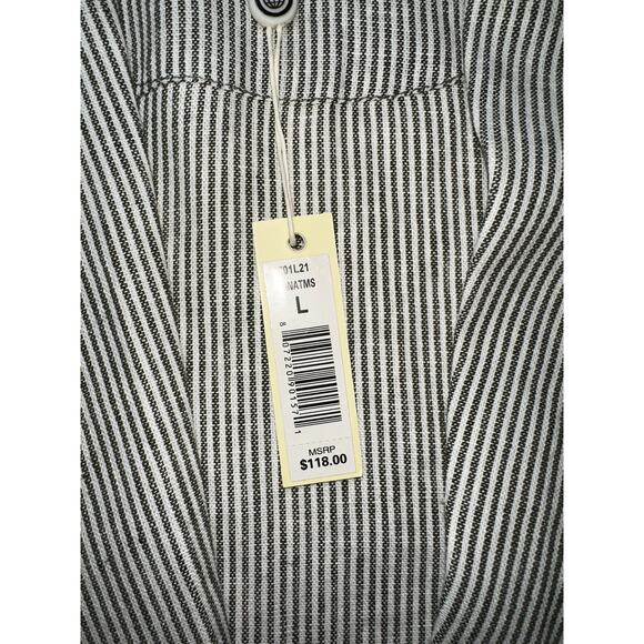 Max Studio Women’s Size Large Striped Linen Blend Blazer 3/4 Ruched Sleeves - Picture 7 of 8